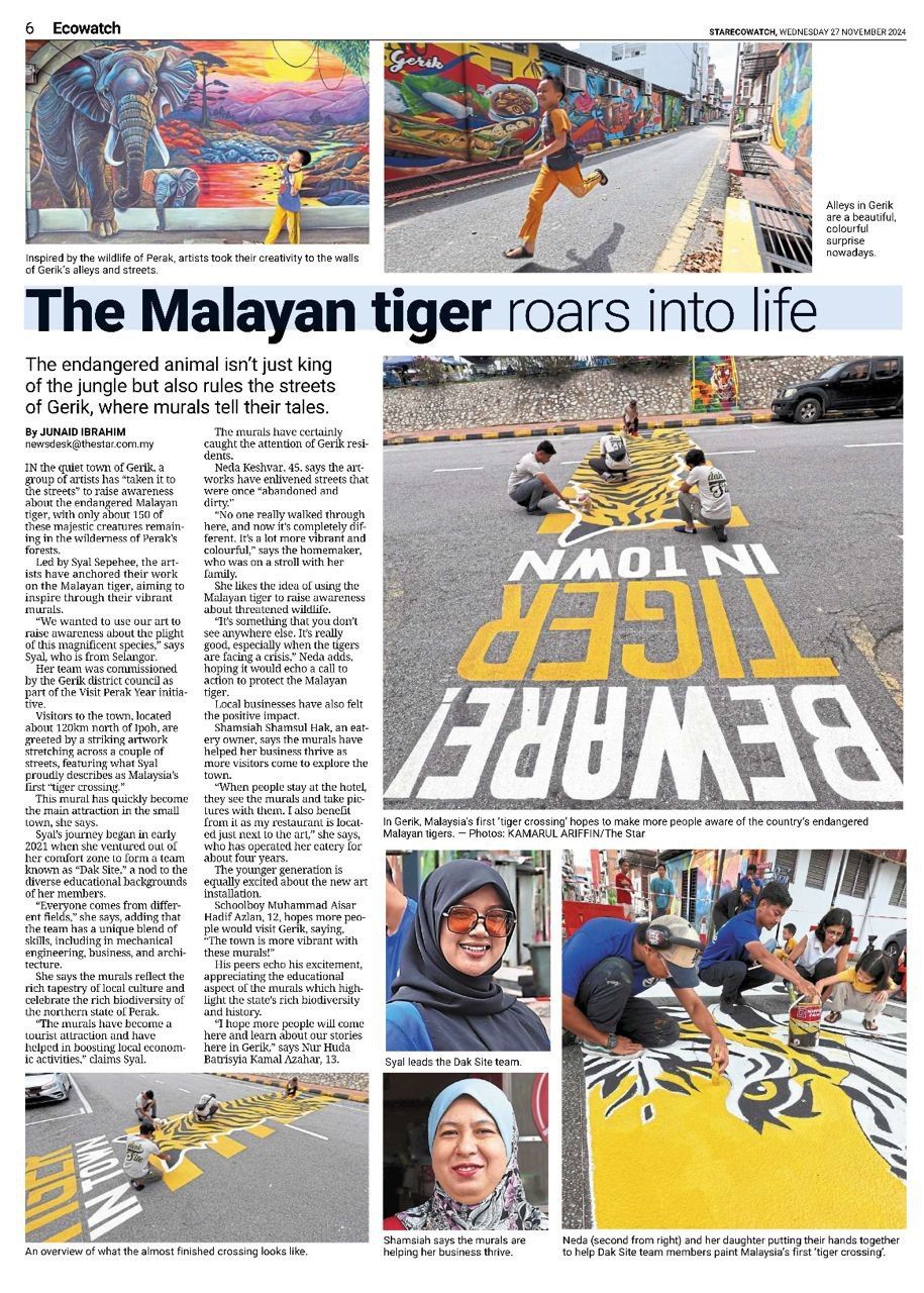 PEMBANGUNAN PELANCONGAN DI GERIK MELALUI LUKISAN MURAL- GERIK BANDAR HARIMAU - LUKISAN TIGER CROSSING PERTAMA DI MALAYSIA!