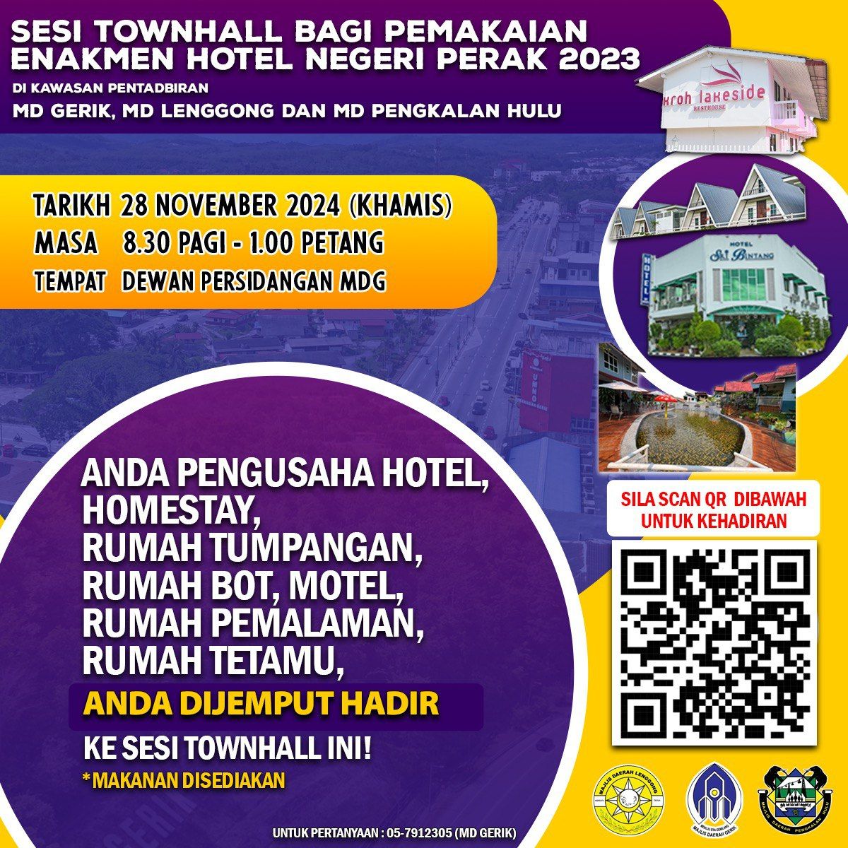 ANDA DIJEMPUT HADIR KE SESI TOWNHALL BAGI PEMAKAIAN ENAKMEN HOTEL NEGERI PERAK 2023