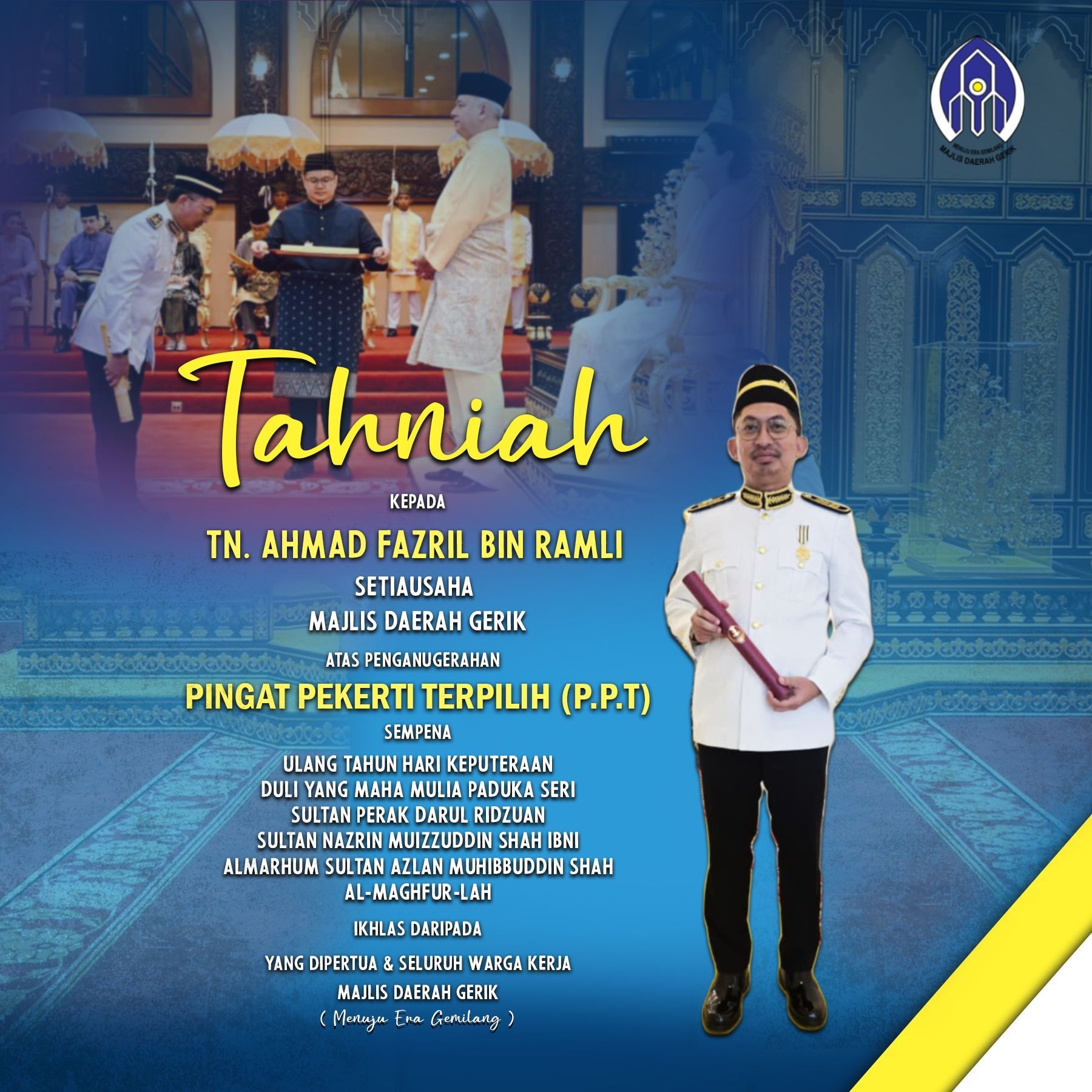 Istiadat Penganugerahan Pingat Negeri Perak